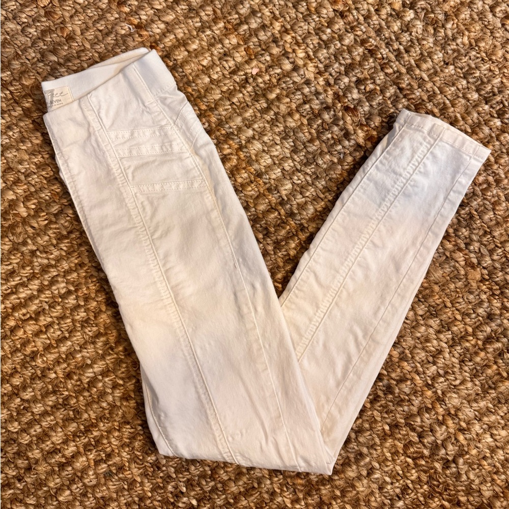 FREE PEOPLE WE THE FREE white high waisted pants